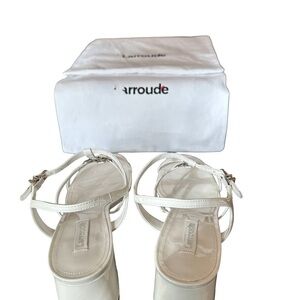 Larroude Strappy White Sandals